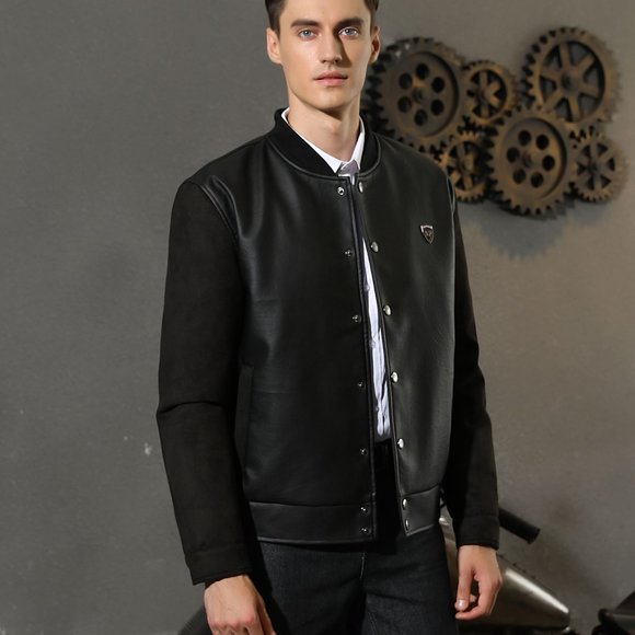SF Men's Luxury Italian Leather Bomber Jacket - Picture 1 of 5